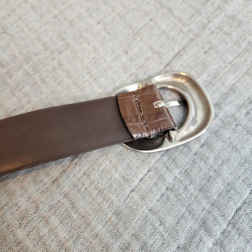 Ny&CO Wide Tan Faux Leather Belt Medium size M 00s Y2k